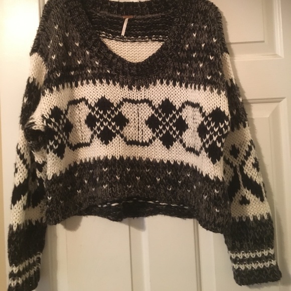 Free People Cropped Fairisle Sweater - Picture 3 of 8